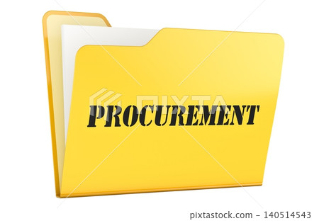 Procurement folder with documents, supply management concept. 3D rendering Procurement folder with documents, supply management concept. 3D rendering 140514543