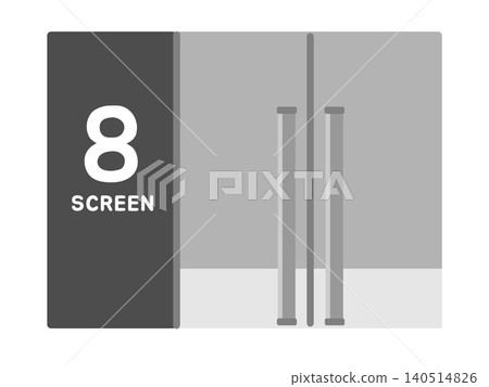 Movie theater, theater, door, illustration (Screen 8) Movie theater, theater, door, illustration (Screen 8) 140514826