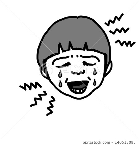 A black and white illustration of an irritated boy. A black and white illustration of an irritated boy. 140515093