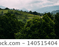 Asturias green rural landscape with mountains and trees 140515404