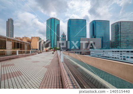 Promenade and Skyscrapers in Hong Kong City Promenade and Skyscrapers in Hong Kong City 140515440