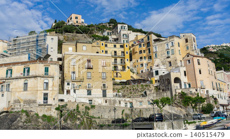View of Minori on the Amalfi Coast in Italy. View of Minori on the Amalfi Coast in Italy. 140515479