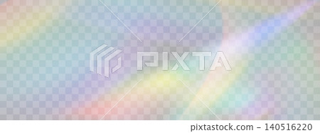 Blurred rainbow refraction overlay effect. Light lens prism effect on transparent background. Holographic reflection, crystal flare leak shadow overlay. Vector abstract illustration. Blurred rainbow refraction overlay effect. Light lens prism effect on transparent background. Holographic reflection, crystal flare leak shadow overlay. Vector abstract illustration. 140516220