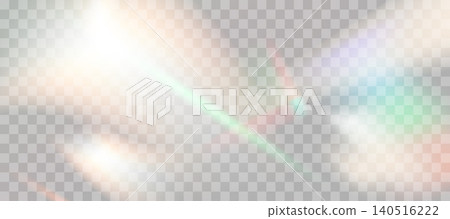 Blurred rainbow refraction overlay effect. Light lens prism effect on transparent background. Holographic reflection, crystal flare leak shadow overlay. Vector abstract illustration Blurred rainbow refraction overlay effect. Light lens prism effect on transparent background. Holographic reflection, crystal flare leak shadow overlay. Vector abstract illustration 140516222