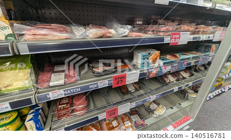 Meat section of a supermarket in the UK Meat section of a supermarket in the UK 140516781