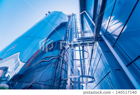 The tank with water, carbon and ladder. Equipment for beverages factory. 140517140
