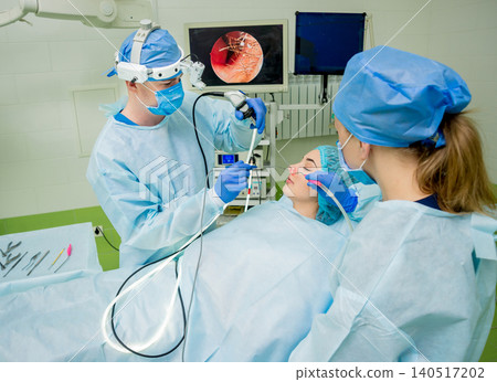 Endoscopic sinus surgery. Laser vaporization of nasal concha Endoscopic sinus surgery. Laser vaporization of nasal concha 140517202