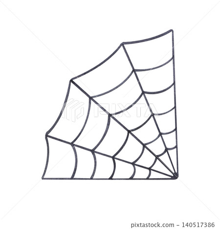 Spider web watercolor illustration isolated on white background. Spooky corner net perfect for Halloween party invitations and gothic autumn decor Spider web watercolor illustration isolated on white background. Spooky corner net perfect for Halloween party invitations and gothic autumn decor 140517386