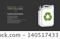 Recyclable HVO biofuel presented with a detailed wireframe fuel container and green arrows 140517433