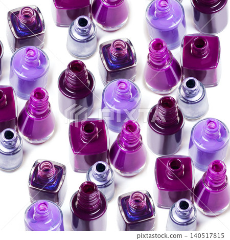 Nail polish, purple aesthetic and bottle on a white background for beauty, cosmetics and salon products. Cosmetology, luxury spa and isolated color for manicure, pedicure and pamper nails in studio Nail polish, purple aesthetic and bottle on a white background for beauty, cosmetics and salon products. Cosmetology, luxury spa and isolated color for manicure, pedicure and pamper nails in studio 140517815