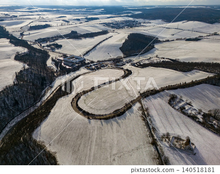 Winter landscape with a beautiful chapel near castle Veveri. Czech Republic city of Brno. The Chapel of the Mother of God. Winter landscape with a beautiful chapel near castle Veveri. Czech Republic city of Brno. The Chapel of the Mother of God. 140518181