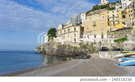 View of Minori on the Amalfi Coast in Italy. View of Minori on the Amalfi Coast in Italy. 140518256