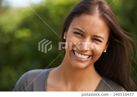 Portrait, happy and woman in a park for travel, adventure or calm morning walk in nature. Face, smile and female person relax outdoor with sunshine, fresh air and confidence, break and feel good mood Portrait, happy and woman in a park for travel, adventure or calm morning walk in nature. Face, smile and female person relax outdoor with sunshine, fresh air and confidence, break and feel good mood 140518437