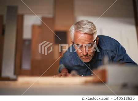 Carpenter, thinking and planning in workshop, safety and glasses in small business. Design, woodwork or production with lumber or timber, contractor and materials or tools for furniture building Carpenter, thinking and planning in workshop, safety and glasses in small business. Design, woodwork or production with lumber or timber, contractor and materials or tools for furniture building 140518626
