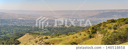 View of the mountains and Kislovodsk from the observation decks of the Kislovodsk Park 140518658