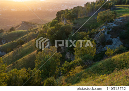Summer Mountains Landscape with Green forest. Summer Mountains Landscape with Green forest. 140518732