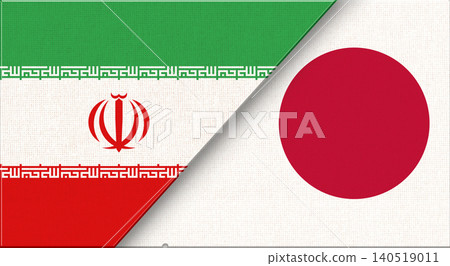 Double flag of Iran and Jamaica on fabric texture. Double flag of Iran and Jamaica on fabric texture. 140519011