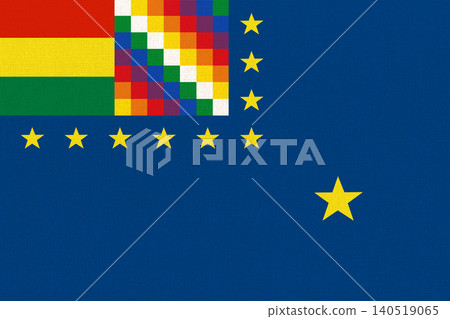 Naval ensign of Bolivia on fabric surface. Naval flag illustration of Bolivia Naval ensign of Bolivia on fabric surface. Naval flag illustration of Bolivia 140519065