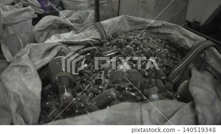 Glass Hardware Collection. Closeup Of Fragile Glassware And Metallic Elements In Dim And Cautious Environment . Media 140519348