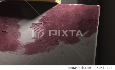 Artist Uses Thick Magenta Strokes. Dynamic Application Of Thick Magenta Paint With Expressive Lighting . Media Artist Uses Thick Magenta Strokes. Dynamic Application Of Thick Magenta Paint With Expressive Lighting . Media 140519442