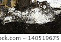 Close View Of Winter Excavation Activity. Industrial Site Cleanup Showing Soil And Vegetation Disruption . Stock clip 140519675