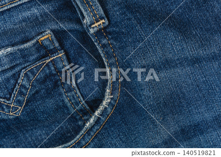Closeup view of denim jeans showing pocket and stitching details Closeup view of denim jeans showing pocket and stitching details 140519821