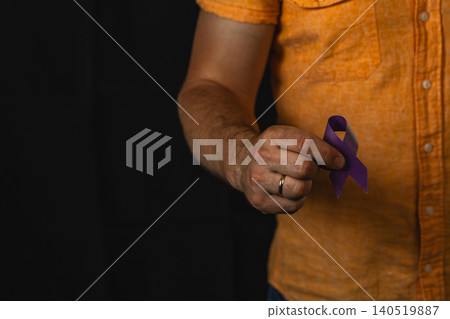Support with a ribbon to raise awareness for health issues 140519887