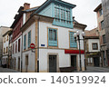 Beautiful square in Villaviciosa, Asturias, with wooden painted in blue. 140519924