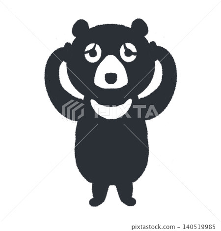 一幅熊困惑地抱頭的插圖。 一幅熊困惑地抱頭的插圖。 140519985