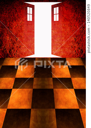 Room with a checkered floor Room with a checkered floor 140520849