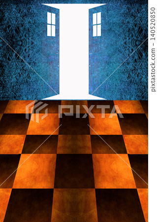 Room with a checkered floor Room with a checkered floor 140520850