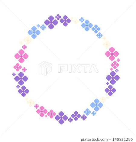 Illustration material of a round frame with a colorful floral motif Illustration material of a round frame with a colorful floral motif 140521290