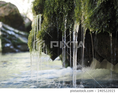 Spring water dripping from a mountain stream Spring water dripping from a mountain stream 140522015