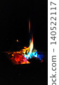 A magical bonfire with colorful flames flickering. 140522117