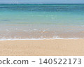 Emerald green sea with a horizon and white sandy beaches 140522173