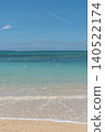 Emerald green sea with a horizon and white sandy beaches 140522174