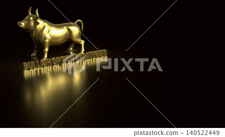 Golden Bullish Option Strategies Investment Concept Display 3d render. Golden Bullish Option Strategies Investment Concept Display 3d render. 140522449
