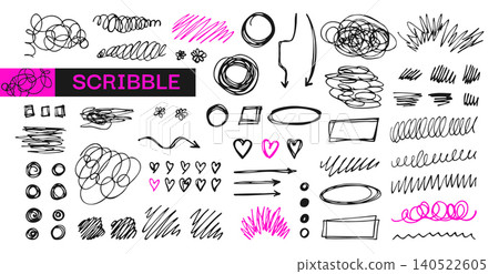 Hand drawn scribble marks set squiggly lines arrows sketchy heart punk sketch strokes doodles frames Hand drawn scribble marks set squiggly lines arrows sketchy heart punk sketch strokes doodles frames 140522605