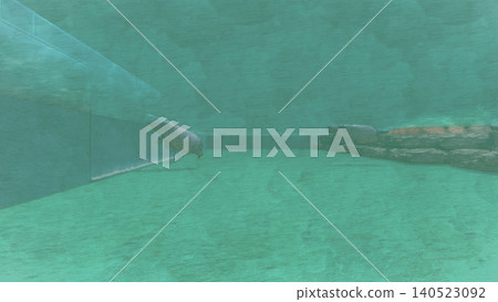 A 3DCG illustration of a hippopotamus at a zoo, swimming in the water and relaxing. No human figures are included. A 3DCG illustration of a hippopotamus at a zoo, swimming in the water and relaxing. No human figures are included. 140523092