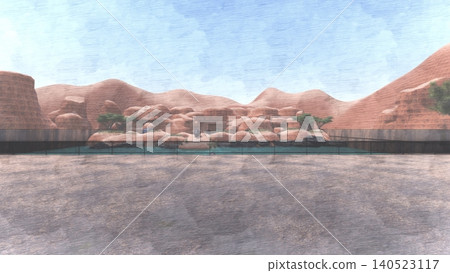 A 3DCG illustration of a hippopotamus at a zoo, swimming in the water and relaxing. No human figures are included. A 3DCG illustration of a hippopotamus at a zoo, swimming in the water and relaxing. No human figures are included. 140523117