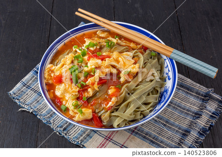 Tomato Egg Spinach Noodles - Chinese Style Home Cooked Comfort Food Tomato Egg Spinach Noodles - Chinese Style Home Cooked Comfort Food 140523806