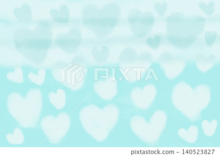 Illustration material: Pale blue (AFEEEE) slide with heart pattern (horizontal) 140523827