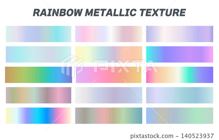 A fantastical and beautiful rainbow metallic gradient material set. A fantastical and beautiful rainbow metallic gradient material set. 140523937