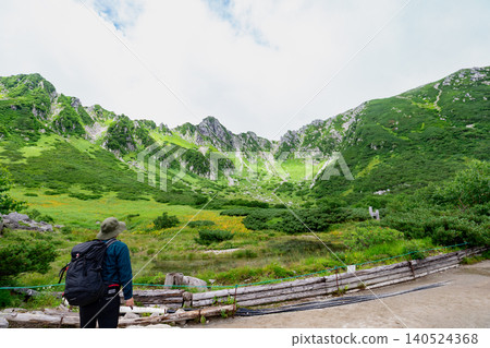 從建畫池和健行者那裡可以欣賞到千丈嶋冰鬥的壯麗景色 從建畫池和健行者那裡可以欣賞到千丈嶋冰鬥的壯麗景色 140524368