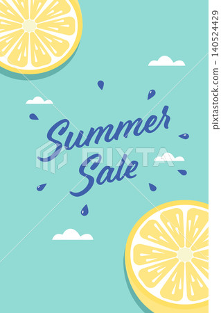 Tropical lemon summer sale poster. Tropical lemon summer sale poster. 140524429