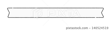 Stylish white horizontal ribbon with broken lines - Simple and cute hand-drawn illustration material for decorations and text frames Stylish white horizontal ribbon with broken lines - Simple and cute hand-drawn illustration material for decorations and text frames 140524519