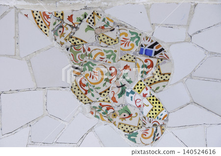 Park Guell mosaic tile 140524616
