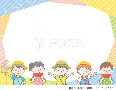 兒童夏季相框 - 暑假 兒童夏季相框 - 暑假 140524632