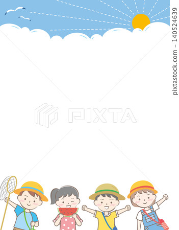 兒童夏季相框 - 暑假 140524639
