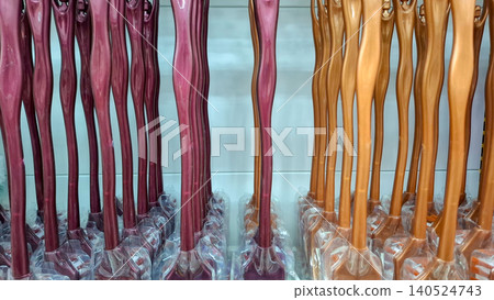 Metallic Shiny Cleaning Brushes With Wavy Handles 140524743
